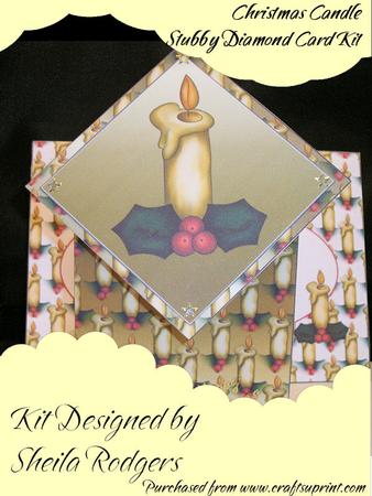 Christmas Candle Stubby Diamond Card Kit