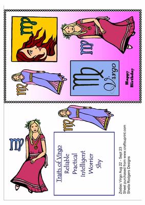 Zodiac Virgo Card Aug 22 - Sept 23