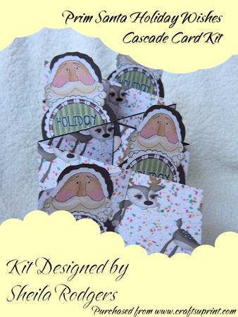 Prim Santa Holiday Wishes Cascade Card Kit