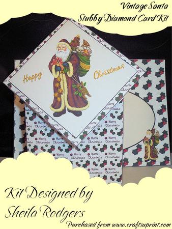 Vintage Santa Stubby Diamond Card Kit