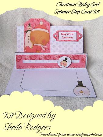 Christmas Baby Girl Spinner Step Card