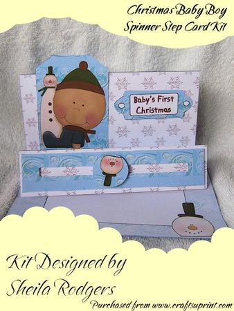 Christmas Baby Boy Spinner Step Card Kit