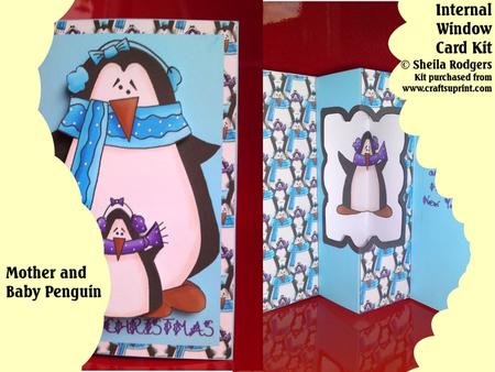 Mother and Baby Penguin Internal Window Card Kit