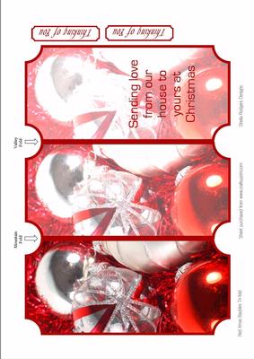 Red Xmas Baubles Tri-fold