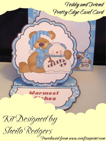 Teddy and Friend Pretty Edge Easel Card Kit