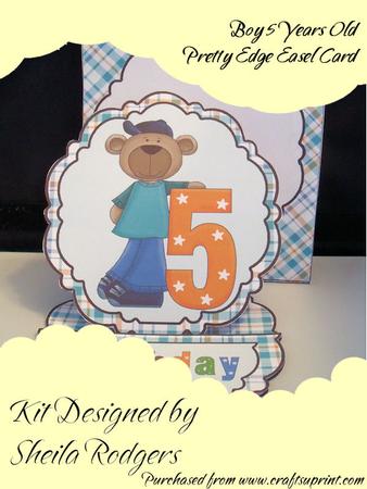 Boy 5 Years Old Pretty Edge Easel Card Kit