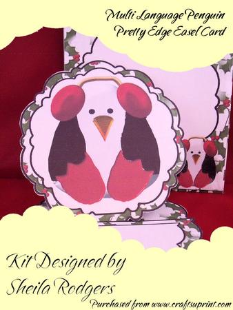 Multi Language Penguin Pretty Edge Easel Card Kit