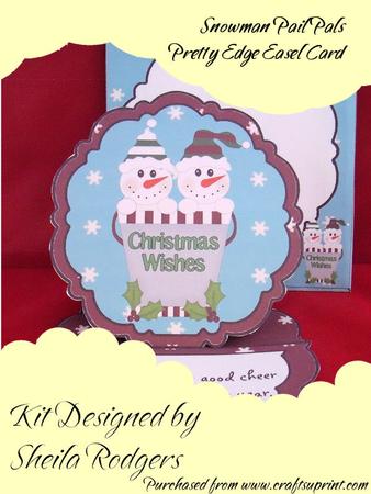 Snowman Pail Pals Pretty Edge Easel Card Kit