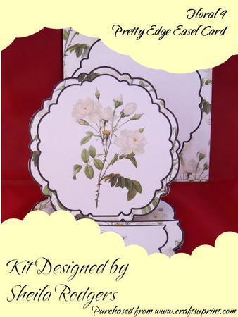 Floral 9 Pretty Edge Easel Card