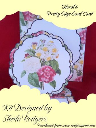 Floral 6 Pretty Edge Easel Card