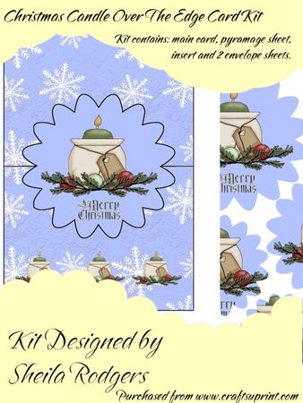 Christmas Candle Over the Edge Card