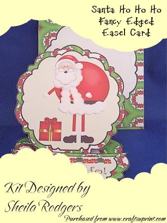 Santa Ho Ho Ho Pretty Edge Easel Card