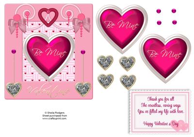 Valentine's Hearts with Diamonds