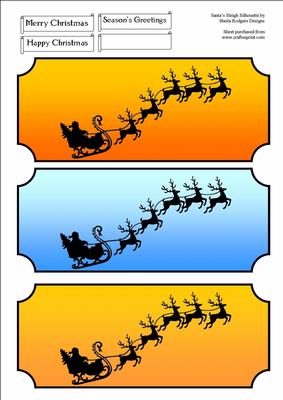 Santa's Sleigh Silhouette Toppers