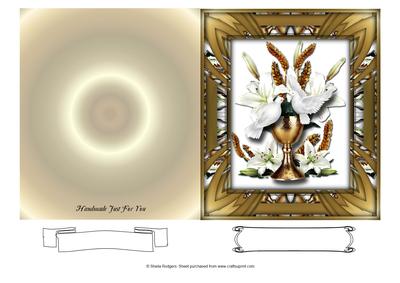 Doves with Lilies on Gold Chalice