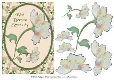 Cream Flowers in Oval Sympathy