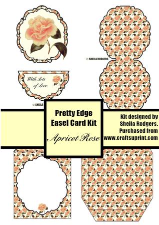 Apricot Rose Pretty Edge Easel Card Kit