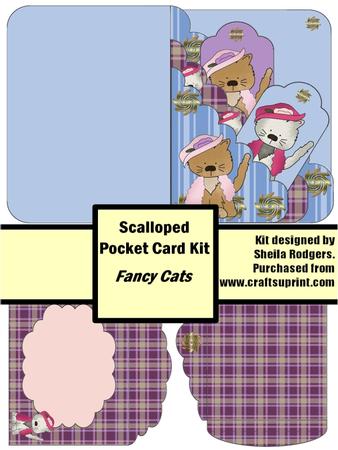 Fancy Cats Scalloped Pocket Card Kit