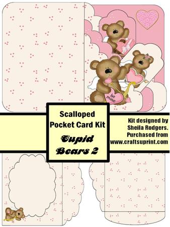 Cupid Bears 2 Scalloped Pocket Card Kit