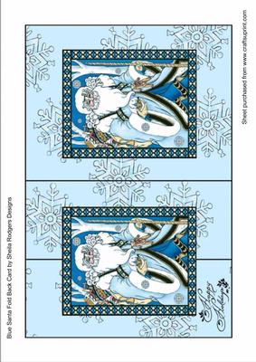 Blue Santa Fold Back Card