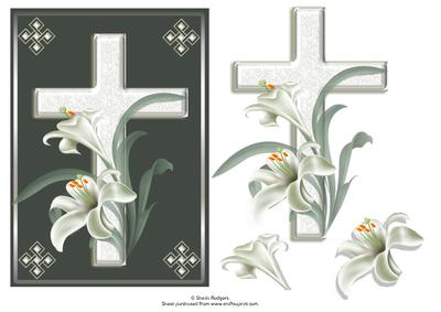 Sympathy Cross with Lilies