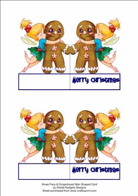 Xmas Fairy & Gingerbread Man Shaped Cards