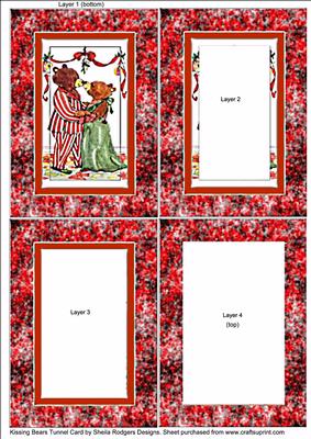 Kissing Bears Tunnel Card