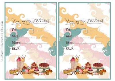 A Feast of Cakes Party Invitations