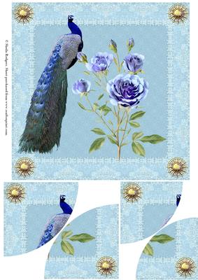 Peacock and Roses Corner Stacker