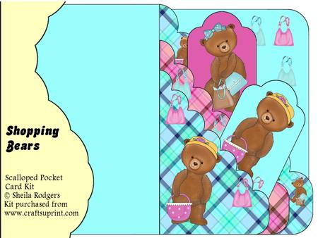 Shopping Bears Scalloped Pocket Card Kit
