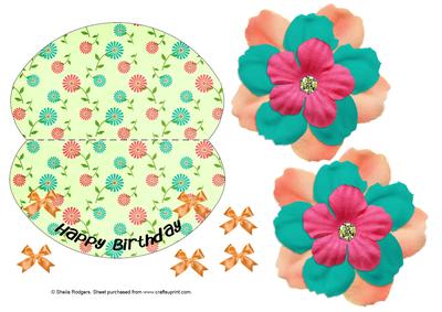 Fabric Flower Wobble Card