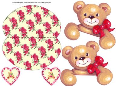 Valentine Bear Over the Top Wobble Card