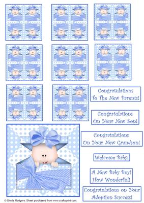 Baby Boy Tea Bag Topper and Tiles