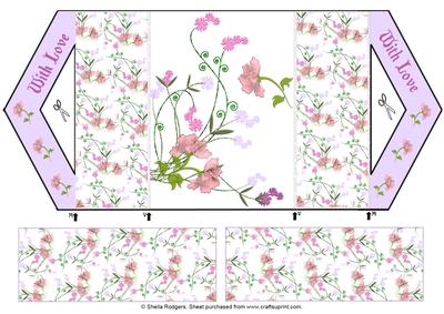 Pink and Lilac Flowers Double Gatefold Triangle Front