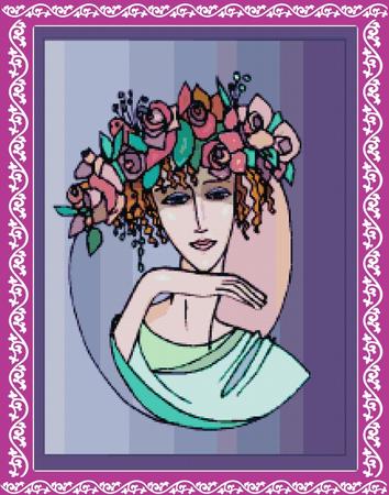 Woman with Flowers in Her Hair