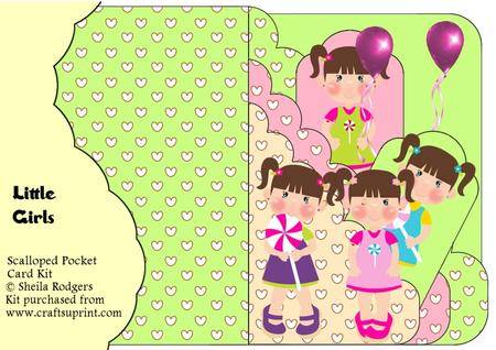 Little Girls Scalloped Pocket Card Kit