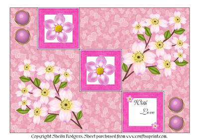 Pink Flowers Tri Fold Steps