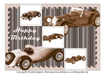 Vintage Sports Cars Tri Fold Steps