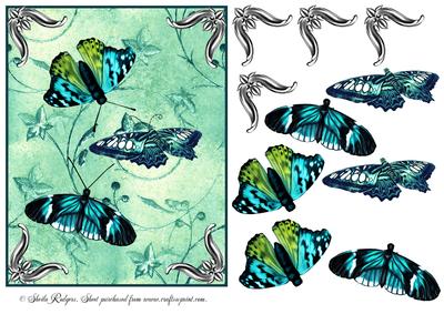 Aqua Butterflies
