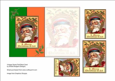 Vintage Santa Fold Back Card