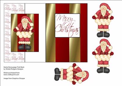 Santa Decoupage Fold Back