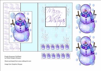 Purple Snowman Fold Back