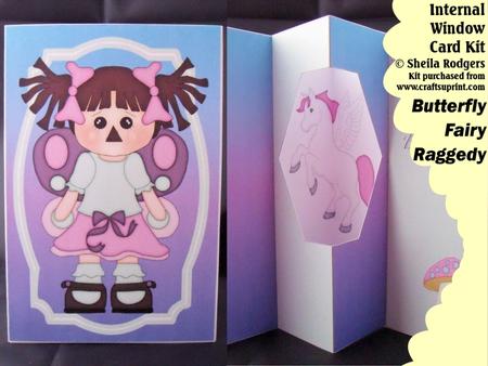Butterfly Fairy Raggedy Internal Window Card Kit