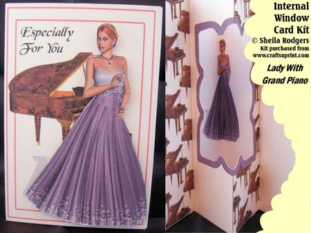 Lady with Grand Piano Internal Window Card Kit