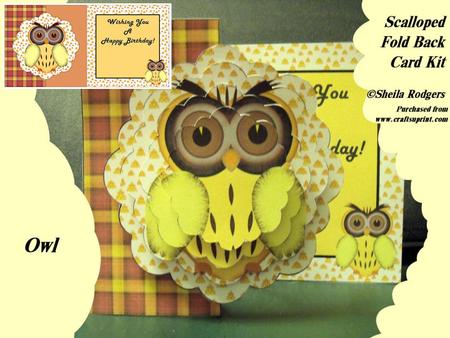 Owl Scalloped Fold Back Card Kit