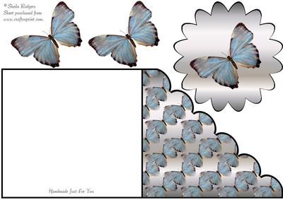 Blue Butterfly Quick Over the Edge Card