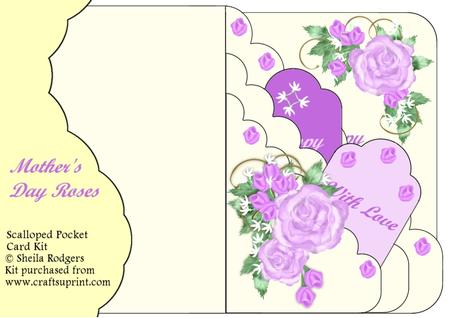 Mother's Day Roses Scalloped Pocket Card
