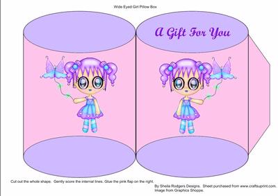 Wide Eyed Girl Pillow Box, Large.
