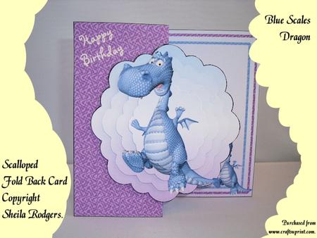 Blue Scales Dragon Scalloped Fold Back Card Kit
