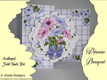 Petunia Bouquet Scalloped Fold Back Card Kit